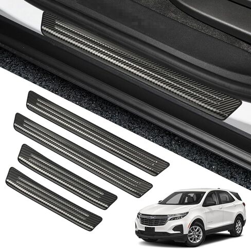 YOJOJOCO 4PCS Door Sill Protector for Honda Pilot 2025 2024 2023 Accessories Black Brushed Stainless Steel Front and Rear Door Car Pedal Kick Guards Protection in Saudi Arabia