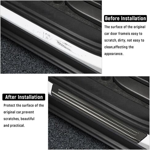 YOJOJOCO 4PCS Door Sill Protector for Honda Pilot 2025 2024 2023 Accessories Black Brushed Stainless Steel Front and Rear Door Car Pedal Kick Guards Protection in Saudi Arabia