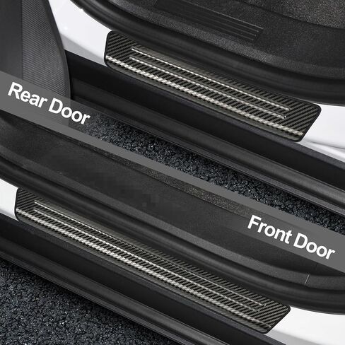 YOJOJOCO 4PCS Door Sill Protector for Honda Pilot 2025 2024 2023 Accessories Black Brushed Stainless Steel Front and Rear Door Car Pedal Kick Guards Protection in Saudi Arabia