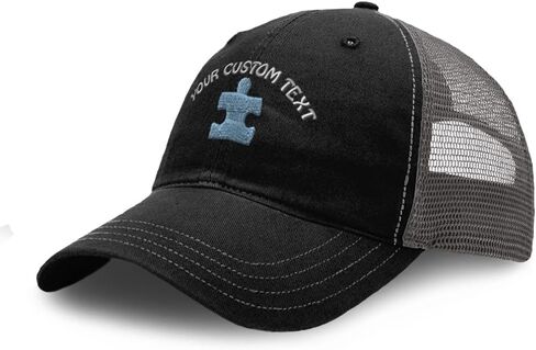 Richardson Soft Mesh Cap Hat Embroidered Autism Puzzle Embroidery Trucker Hats for Men & Women Cotton in Saudi Arabia