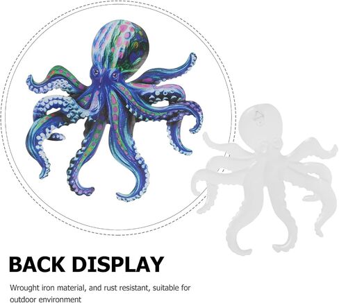 Metal Octopus Wall Art Decor, Iron Simulated Octopus, Large Wall Hanging Sculpture, Ocean Wall Hanging for Dinning Room Office, Blue in Saudi Arabia