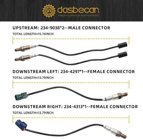Dasbecan 4Pcs Upstream and Downstream Oxygen O2 Sensor Compatible with Nissan Frontier Pathfinder Xterra 2008-2010 Suzuki Equator 2009-2010 4.0L V6 Replaces 234-9038 234-4297 234-4313 in Saudi Arabia