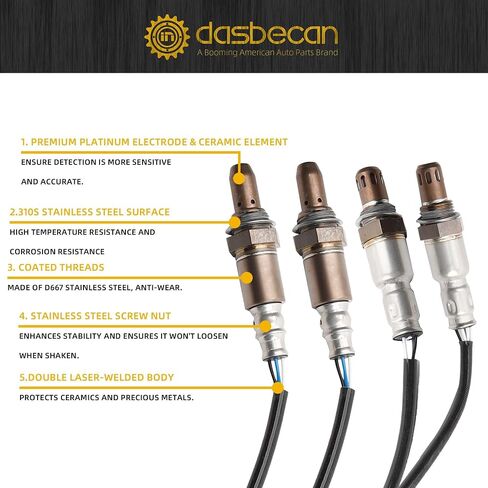 Dasbecan 4Pcs Upstream and Downstream Oxygen O2 Sensor Compatible with Nissan Frontier Pathfinder Xterra 2008-2010 Suzuki Equator 2009-2010 4.0L V6 Replaces 234-9038 234-4297 234-4313 in Saudi Arabia