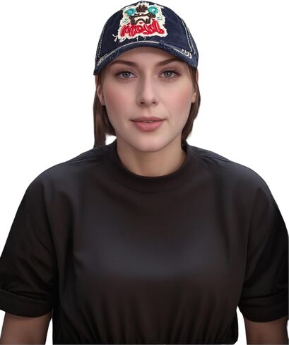 Men Women Baseball Cap Funny Vintage Distressed Embroidered Patch Hat in Saudi Arabia