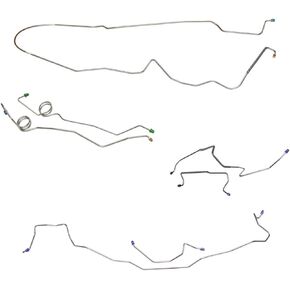 Inline Tube Compatible with 1978-83 Chevrolet GMC El Camino Caballero Power Disc Brake Line Kit 7pc, Stainless in Kuwait