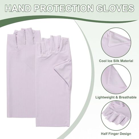Sun Protection Gloves, Half Finger Summer Hand Protection Gloves Breathable Touchscreen Fingerless in Saudi Arabia