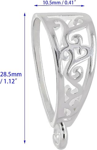 Extra Large Sterling Silver Pendant Bail Slider Connector Fit Up to 15mm Cuban Rope Chain in Kuwait
