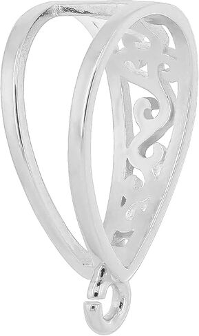 Extra Large Sterling Silver Pendant Bail Slider Connector Fit Up to 15mm Cuban Rope Chain in Kuwait