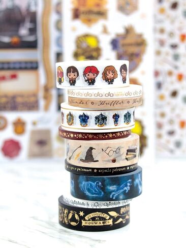 Paper House Productions Harry Potter Foil Accent 10 Piece Washi Tape Pack with 5 15mm Rolls and 5 5mm Rolls - Bold & Bright in Saudi Arabia
