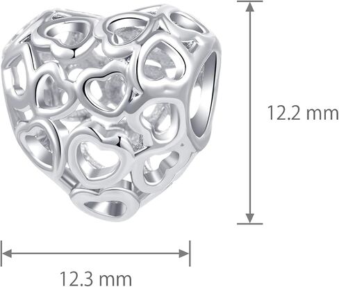 Women Love Silver Openwork Heart Charm Compatible with Pandora Bracelets Charms for Women in Saudi Arabia