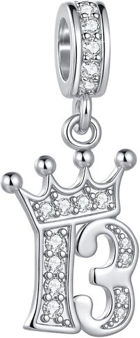 Sparkling Crown Tiara Birthday Dangle Charm fits Pandora Charms Moments Bracelets for Women Anniversary Celebration Bead Clear Cubic Zirconia in Saudi Arabia