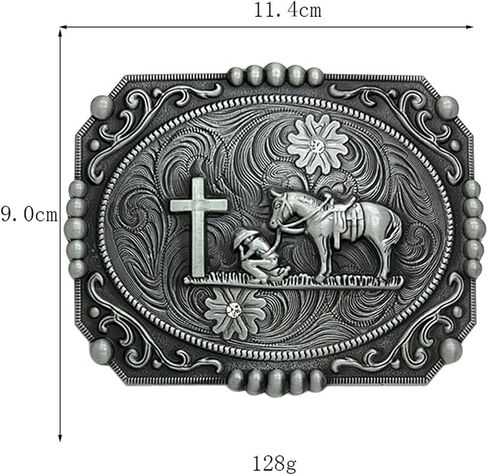 Religion Cross Prayer and Horse Belt Buckle Western Cowboy Longhorn Belt Buckles for Men Women in Saudi Arabia
