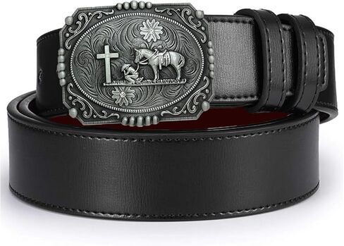 Religion Cross Prayer and Horse Belt Buckle Western Cowboy Longhorn Belt Buckles for Men Women in Saudi Arabia