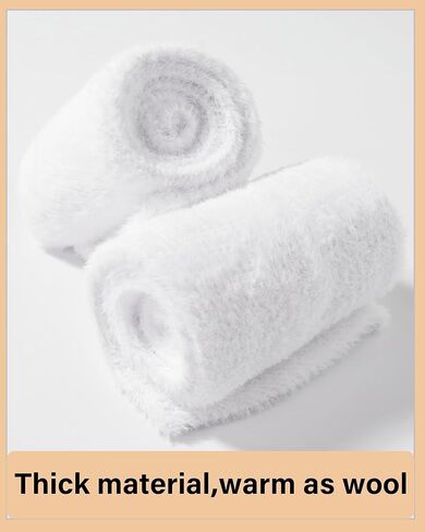 Plus Size Plush Thigh High Socks for Women Fuzzy Stocking Thick Over the Knee Fleece Leg Warmers Boot Socks in Kuwait