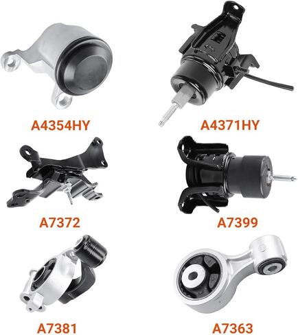 مجموعة من 6 حامل محرك المحرك وحامل ناقل الحركة متوافق مع Nissan Murano 3.5L FWD 2009-2014، متوافق مع Nissan Quest 3.5L FWD 2011-2014، OE: A7399 A4354HY A7372 A4371HY A7363 A7381 in Kuwait