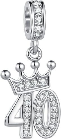 Sparkling Crown Tiara Birthday Dangle Charm fits Pandora Charms Moments Bracelets for Women Anniversary Celebration Bead Clear Cubic Zirconia in Saudi Arabia