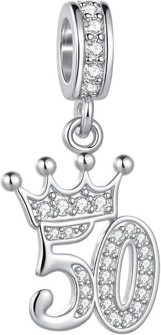 Sparkling Crown Tiara Birthday Dangle Charm fits Pandora Charms Moments Bracelets for Women Anniversary Celebration Bead Clear Cubic Zirconia in Saudi Arabia