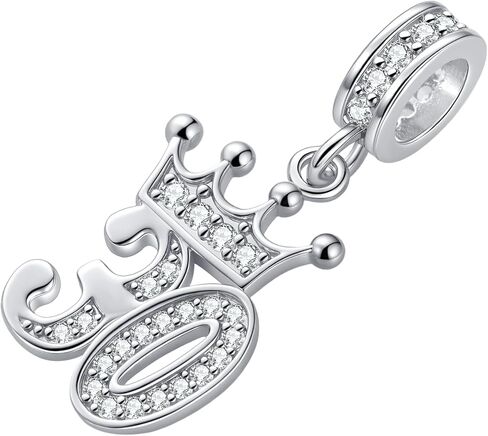 Sparkling Crown Tiara Birthday Dangle Charm fits Pandora Charms Moments Bracelets for Women Anniversary Celebration Bead Clear Cubic Zirconia in Saudi Arabia
