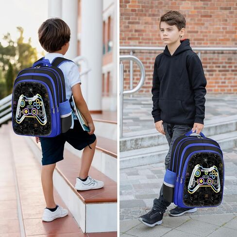 3D Video Game Backpack for Boys 3 Layer Compartment Bookbag Lightweight Waterproof Kids Ergonomic Daypack for School Travel Picnic in Kuwait