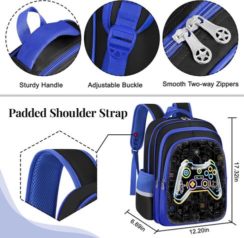 3D Video Game Backpack for Boys 3 Layer Compartment Bookbag Lightweight Waterproof Kids Ergonomic Daypack for School Travel Picnic in Kuwait