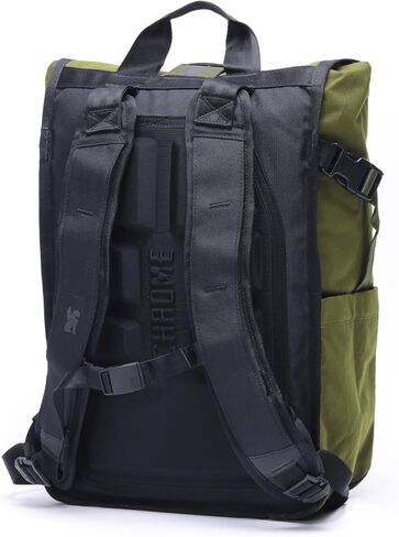 حقيبة ظهر Chrome Industries Barrage سعة 18 لترًا Moss X Roll-Top - حقيبة مقاومة للماء للعمل والسفر - تتميز بشبكة شحن وجيب للكمبيوتر المحمول in Saudi Arabia