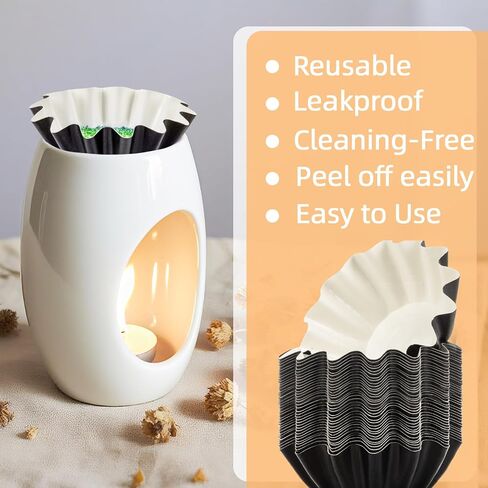 50PCS Wax Melt Warmer Liners-Reusable Wax Warmer Containers Leakproof Cups for Scented Candle,Wax Burner,Electric Wax Warmers, Plug Warmers,Wax Melter and Candle Warmer,Black in Saudi Arabia