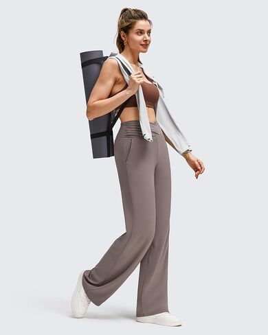 G4Free BareFeel High Stretch Wide Leg Yoga Pants for Women Side Pleated V Waist Casual Trousers with Pockets in Saudi Arabia