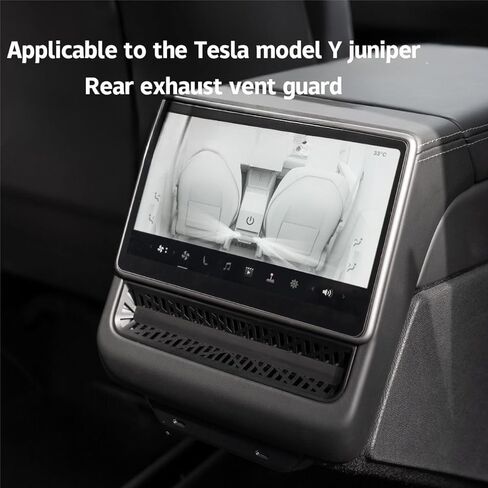 غطاء فتحات الهواء موديل Y Juniper & Model 3 Highland 2025-2026 غطاء فتحة تهوية المقعد الخلفي لوحدة التحكم المركزية غطاء الكسوة لطراز تسلا ملحقات المقعد الخلفي واقي مخرج تكييف الهواء باللون الأسود in Kuwait