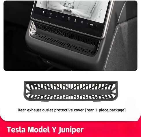 غطاء فتحات الهواء موديل Y Juniper & Model 3 Highland 2025-2026 غطاء فتحة تهوية المقعد الخلفي لوحدة التحكم المركزية غطاء الكسوة لطراز تسلا ملحقات المقعد الخلفي واقي مخرج تكييف الهواء باللون الأسود in Kuwait