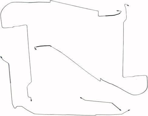 Inline Tube Compatible with 1996-99 Pontiac Bonneville, Front Disc Rear Drum, w/ABS & Traction Control, Front to Rear Brake Line Kit, 8pc, OE Steel in Saudi Arabia