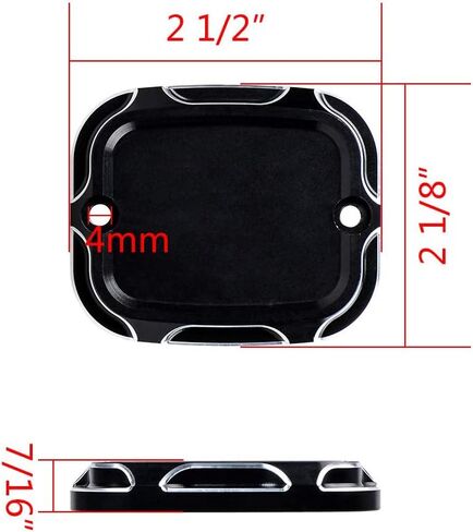 Edge Cutting CNC Front Brake Reservoir Master Cylinder Cover Compatible with 06-17 Harley Dyna 06-14 Softail 14-18 Trike 05-07 Touring Road King Electra Street Glide in Saudi Arabia