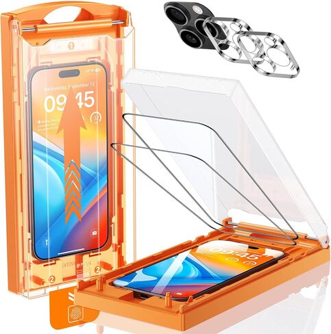 MRGLAS 3 Packs for iPhone 16 Pro Max Privacy Screen Protector 6.9'', Zero Bubble, Auto-Dust Removal 23° Anti-Spy Tempered Glass[10X Military Protection] Case Friendly in Saudi Arabia