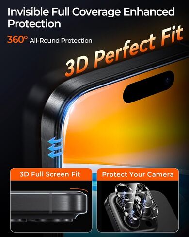 MRGLAS 3 Packs for iPhone 16 Pro Max Privacy Screen Protector 6.9'', Zero Bubble, Auto-Dust Removal 23° Anti-Spy Tempered Glass[10X Military Protection] Case Friendly in Saudi Arabia