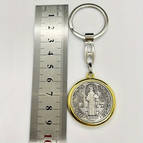 2 قطعة سلسلة المفاتيح SaintBenedict ميدالية الكاثوليكية SanBenito قلادة كيرينغ يسوع الدينية MetalJewelry اكسسوارات ل BagGift in Saudi Arabia