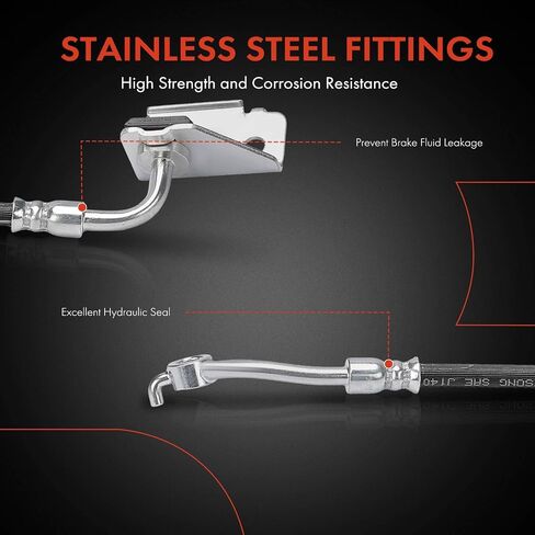 A-Premium Rear Driver Side Brake Hydraulic Hose Compatible with Select Hyundai, Kia Models - Accent 2018-2022, Rio 2017-2023 - Replace# 58737H8300 in Saudi Arabia