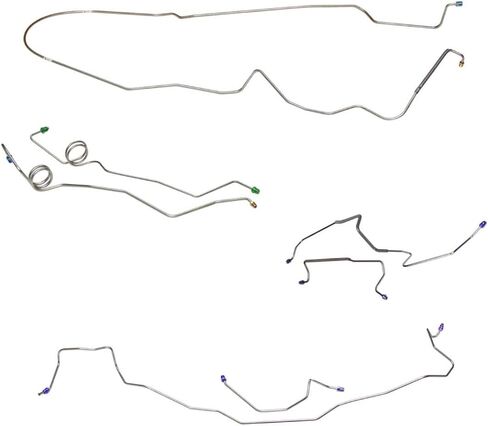 Inline Tube Compatible with 1978-83 Chevrolet GMC El Camino Caballero Power Disc Brake Line Kit 7pc, Stainless in Kuwait