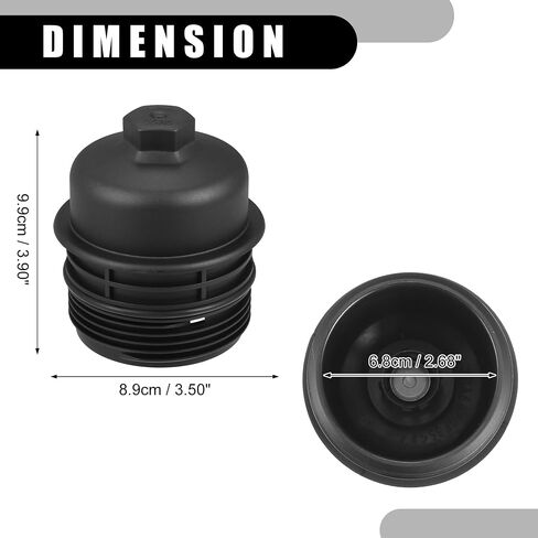Oil Engine Filter Housing Cap Cover No.26350-3C701 - Car Oil Filter Housing Cap - for Hyundai Palisade 2020-2023 DOHC Plastic Black - 1 Pc in Saudi Arabia