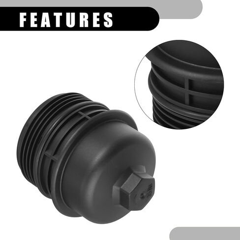 Oil Engine Filter Housing Cap Cover No.26350-3C701 - Car Oil Filter Housing Cap - for Hyundai Palisade 2020-2023 DOHC Plastic Black - 1 Pc in Saudi Arabia