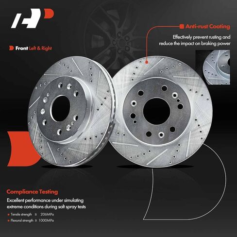 A-Premium Front and Rear Disc Brake Rotors and Drum Kit Compatible with Select Chevrolet and GMC Models - Silverado 1500 2005-2008, Sierra 1500 2005-2008, 4 Pcs in Saudi Arabia