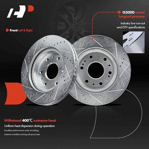 A-Premium Front and Rear Disc Brake Rotors and Drum Kit Compatible with Select Chevrolet and GMC Models - Silverado 1500 2005-2008, Sierra 1500 2005-2008, 4 Pcs in Saudi Arabia