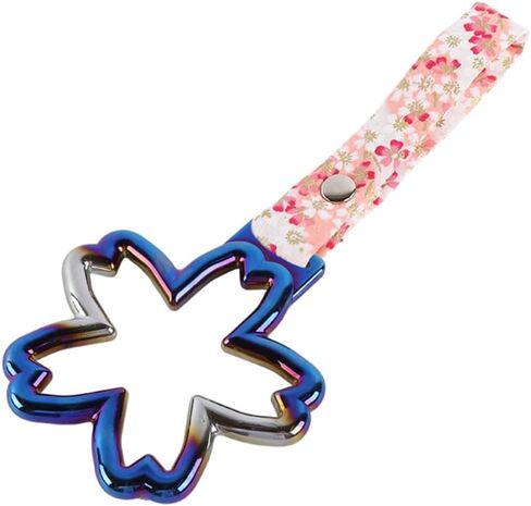 Q1-TECH, JDM Tsurikawa Ring Japanese Subway Train Bus Car Handle Sakura Flower Shaped Handle Hand Strap Rear Front Bumper Warning Rings Drift Charm Drift Bosozoku Car Accessory (Burnt Blue-BLW) in Saudi Arabia