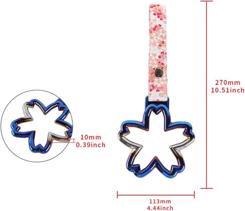 Q1-TECH, JDM Tsurikawa Ring Japanese Subway Train Bus Car Handle Sakura Flower Shaped Handle Hand Strap Rear Front Bumper Warning Rings Drift Charm Drift Bosozoku Car Accessory (Burnt Blue-BLW) in Saudi Arabia