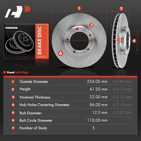 A-Premium 11.69 inch (297mm) Front Vented Disc Brake Rotors Compatible with Select Toyota Models - Tacoma 1995-2004, 4Runner 1996-2002, 2-PC Set in Saudi Arabia