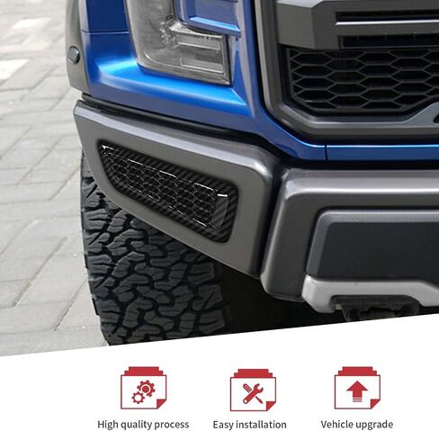 JeCar Carbon Fiber Honeycomb Front Bumper Trim Covers for 2015-2020 Ford F150 Raptor Accessories in Saudi Arabia