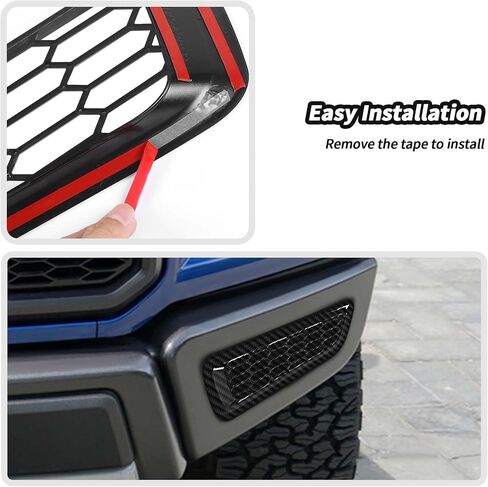 JeCar Carbon Fiber Honeycomb Front Bumper Trim Covers for 2015-2020 Ford F150 Raptor Accessories in Saudi Arabia