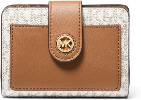Michael Kors Women's Mk Charm Small Tab Compact Pcoket Wallet, Black in Kuwait