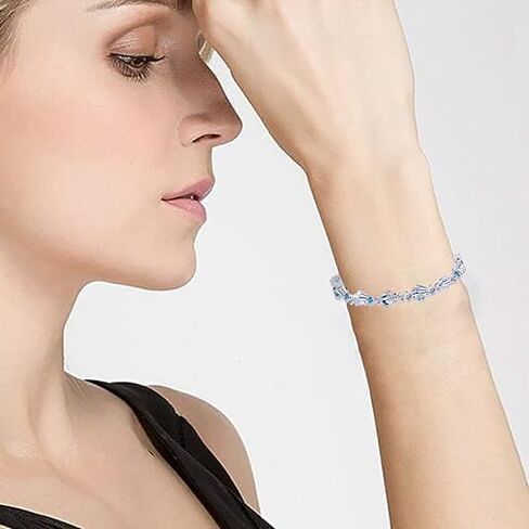Aurora Crystal Bracelet for Woman Rainbow Crystal Bracelet Fashion Cube Aurora Crystals Adjustable Beaded Bracelets Jewelry in Saudi Arabia