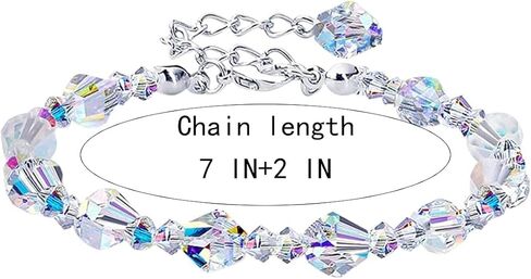 Aurora Crystal Bracelet for Woman Rainbow Crystal Bracelet Fashion Cube Aurora Crystals Adjustable Beaded Bracelets Jewelry in Saudi Arabia