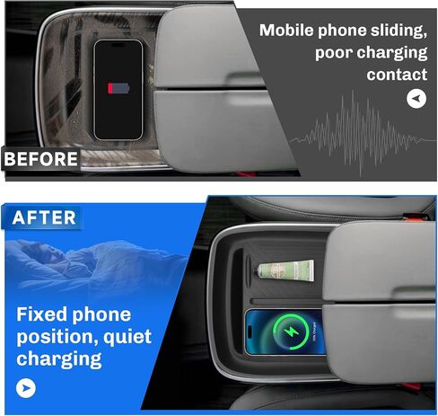 SXCY for 2024 2025 Rivian R1T/R1S Accessories 2022-2025 R1T/R1S Wireless Charging Protective Mats 2024 2025 R1T/R1S Center Console Inserts Liner Anti-Slip Anti-Dust Waterproof Mats in Kuwait