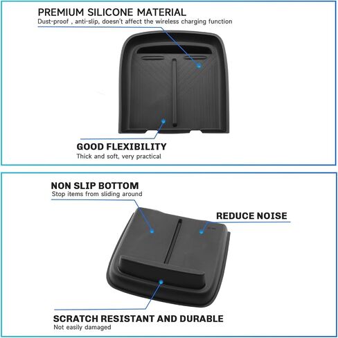 SXCY for 2024 2025 Rivian R1T/R1S Accessories 2022-2025 R1T/R1S Wireless Charging Protective Mats 2024 2025 R1T/R1S Center Console Inserts Liner Anti-Slip Anti-Dust Waterproof Mats in Kuwait